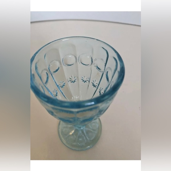 Vintage Fenton for LG Wright Ice Blue Priscilla Goblet - Picture 7 of 8